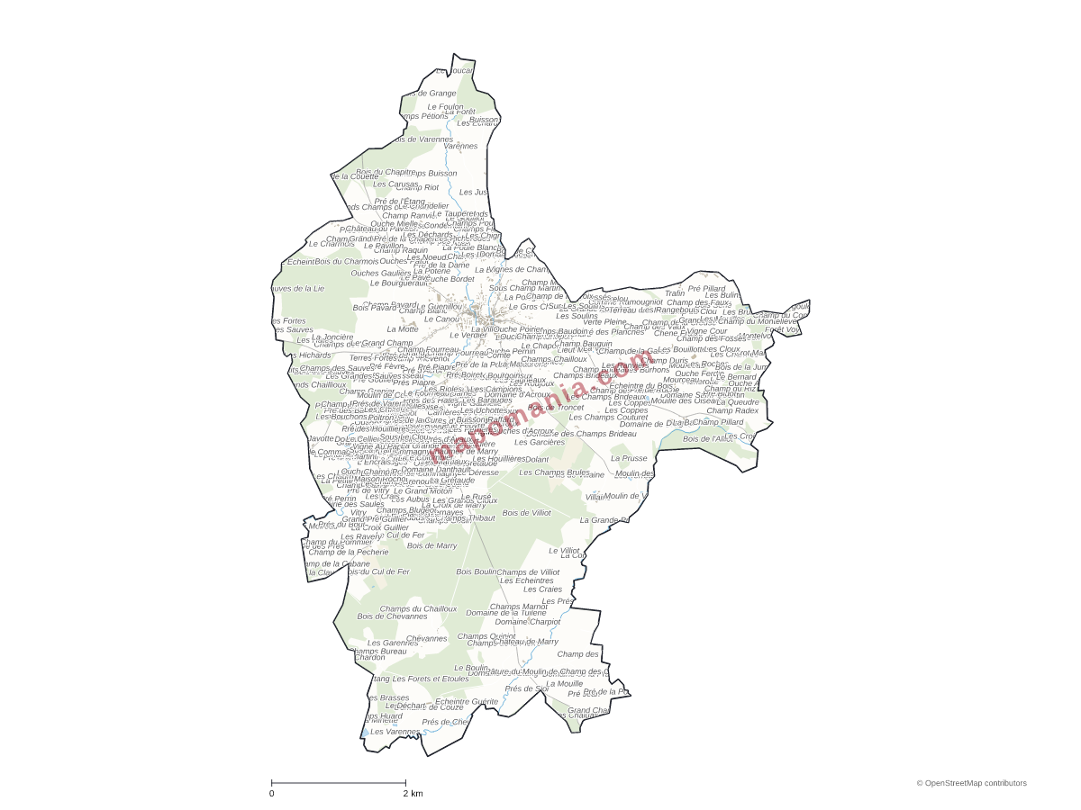 Carte de Moulins-Engilbert à personnaliser