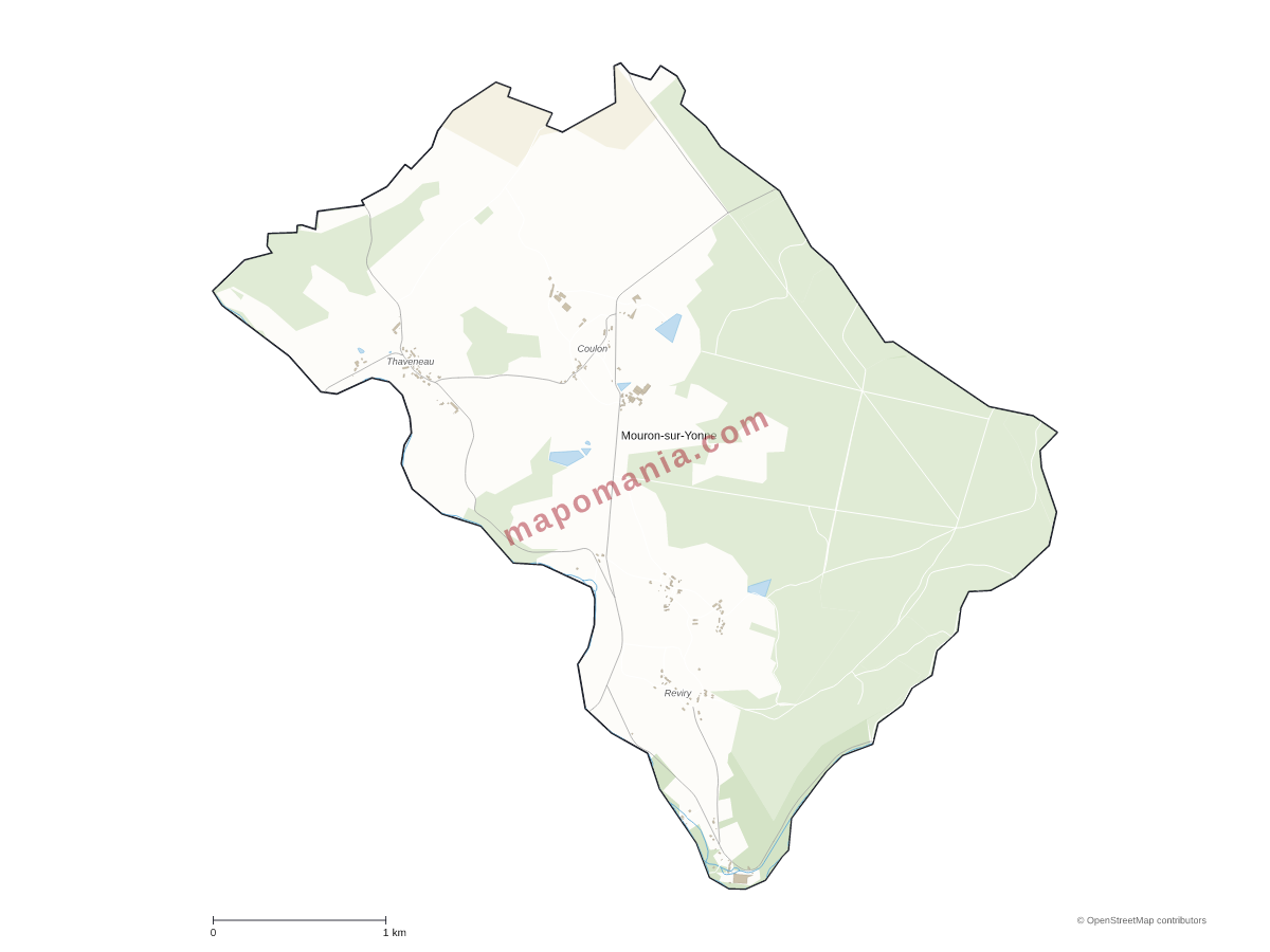 Carte de Mouron-sur-Yonne à personnaliser