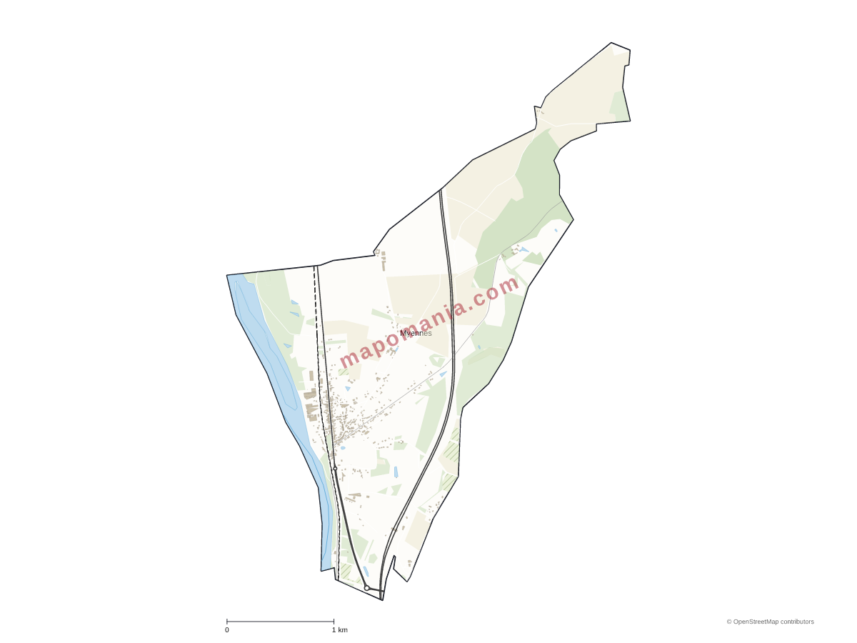 Carte de Myennes à personnaliser