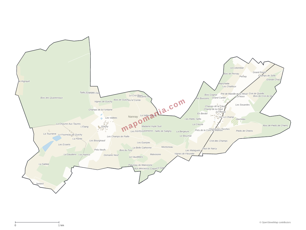 Carte de Nannay à personnaliser