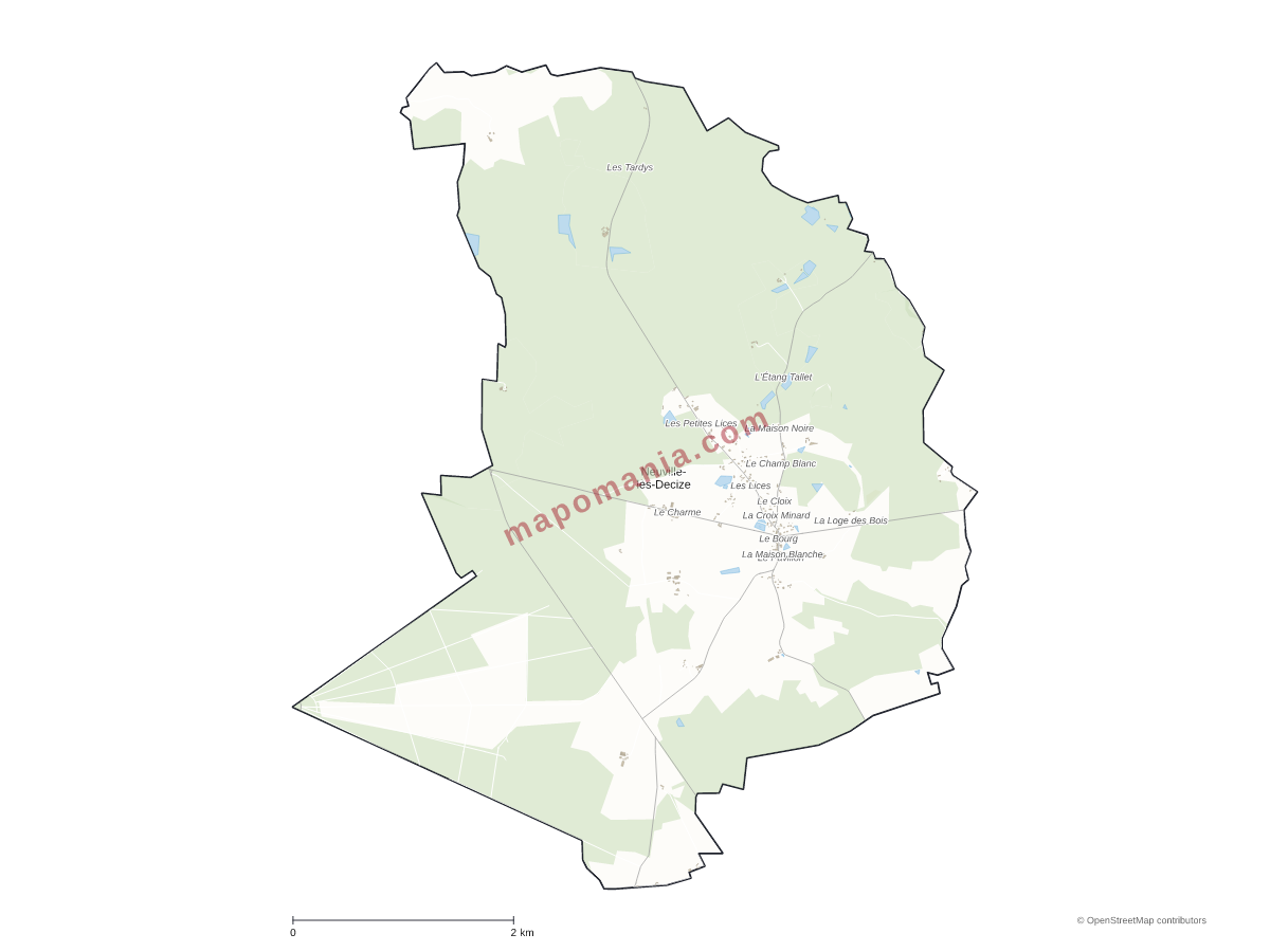Carte de Neuville-lès-Decize à personnaliser
