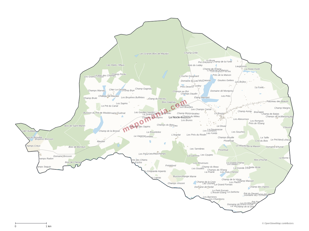 Carte de La Nocle-Maulaix à personnaliser