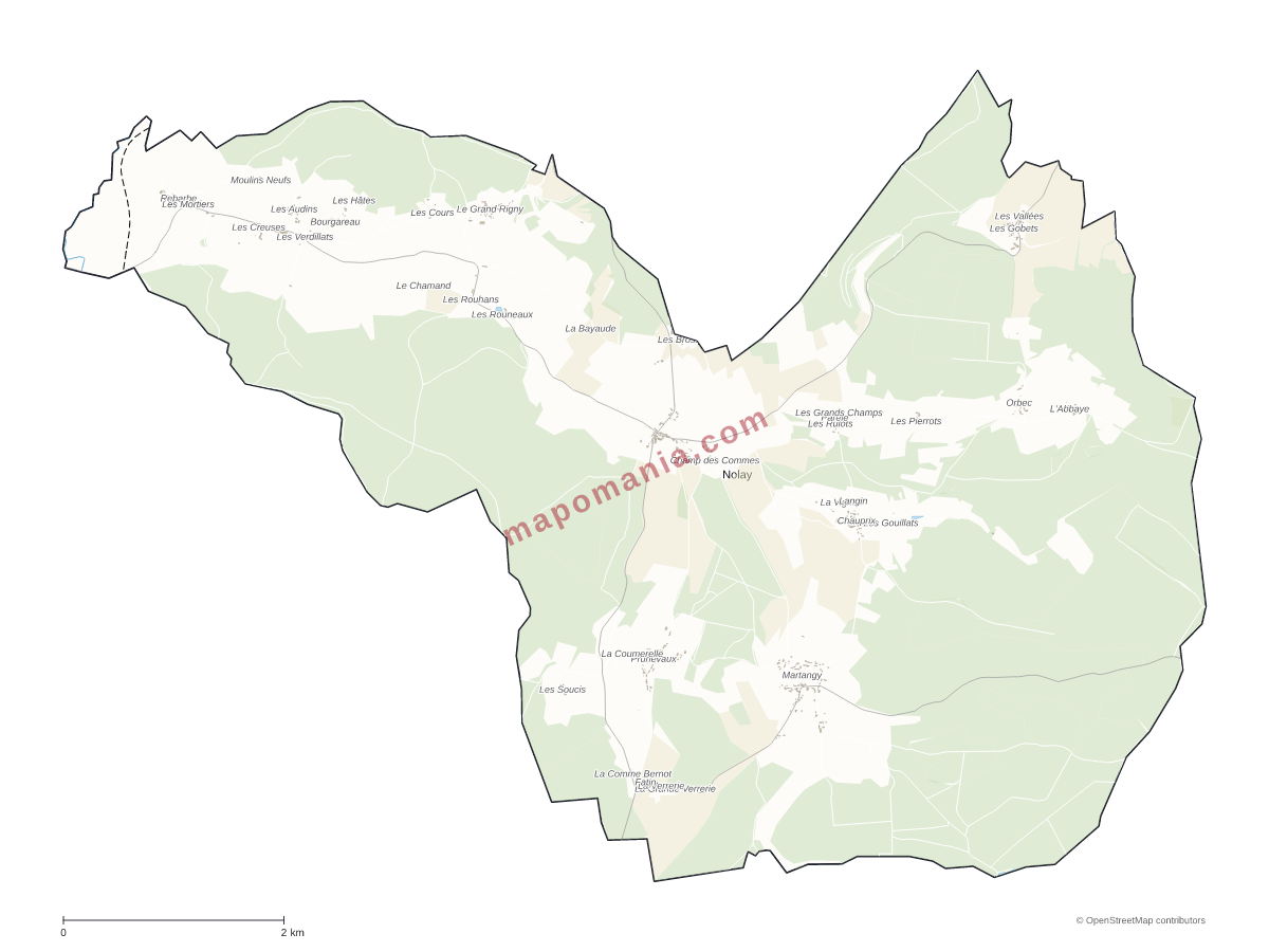 Carte de Nolay à personnaliser