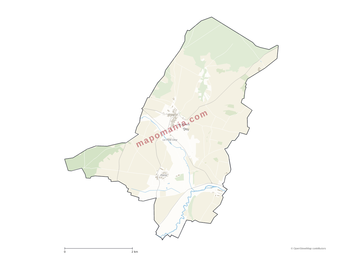 Carte de Oisy à personnaliser