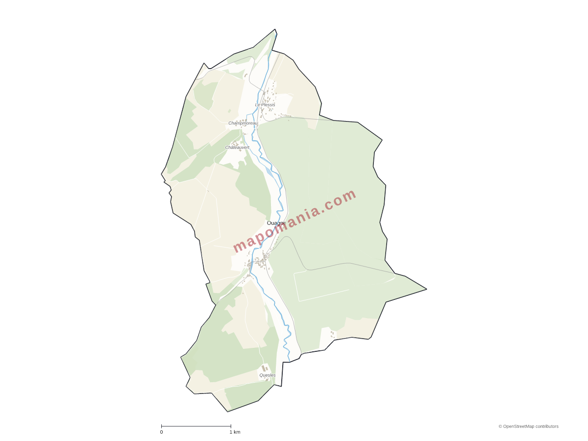 Carte de Ouagne à personnaliser