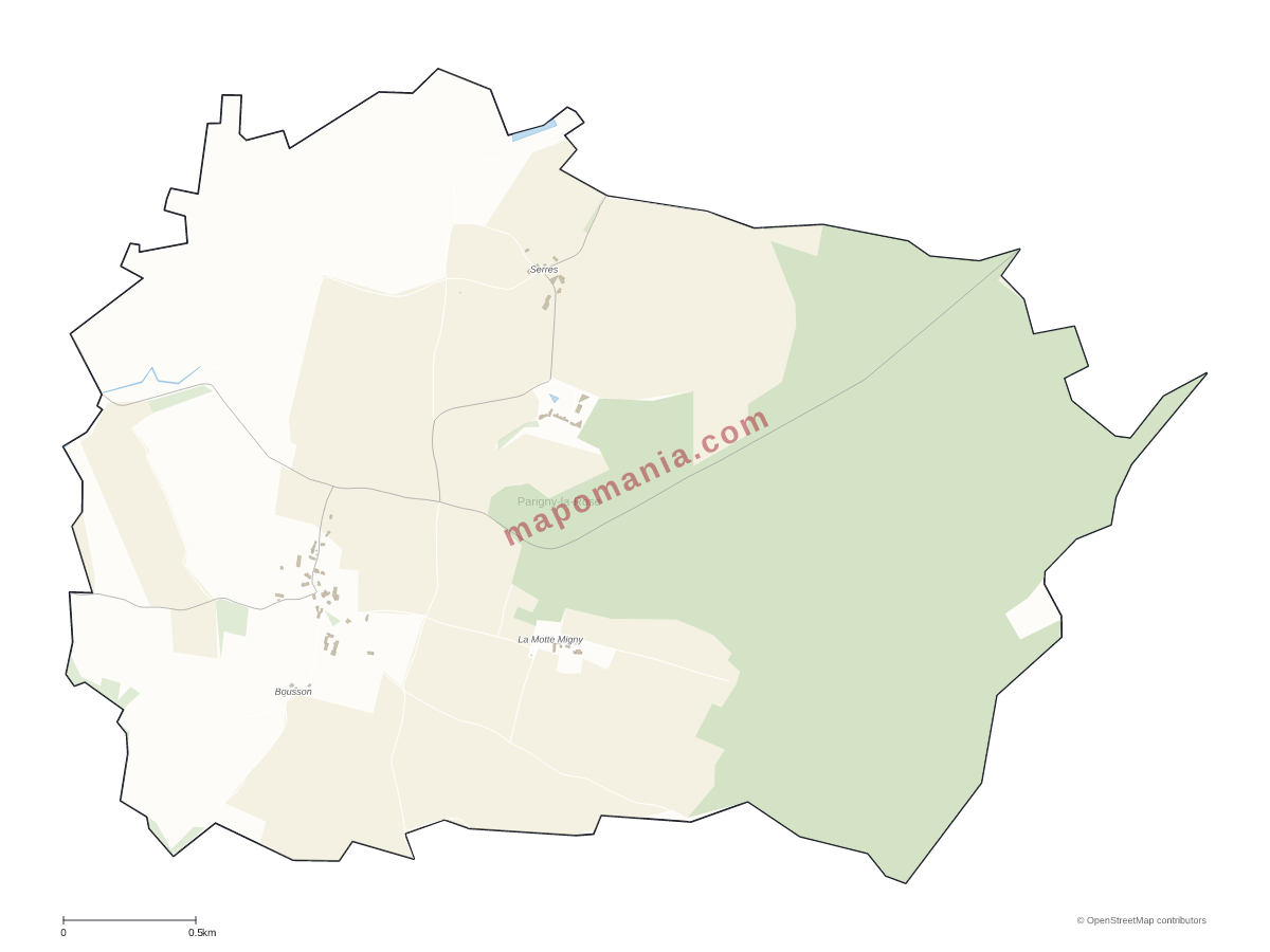 Carte de Parigny-la-Rose à personnaliser