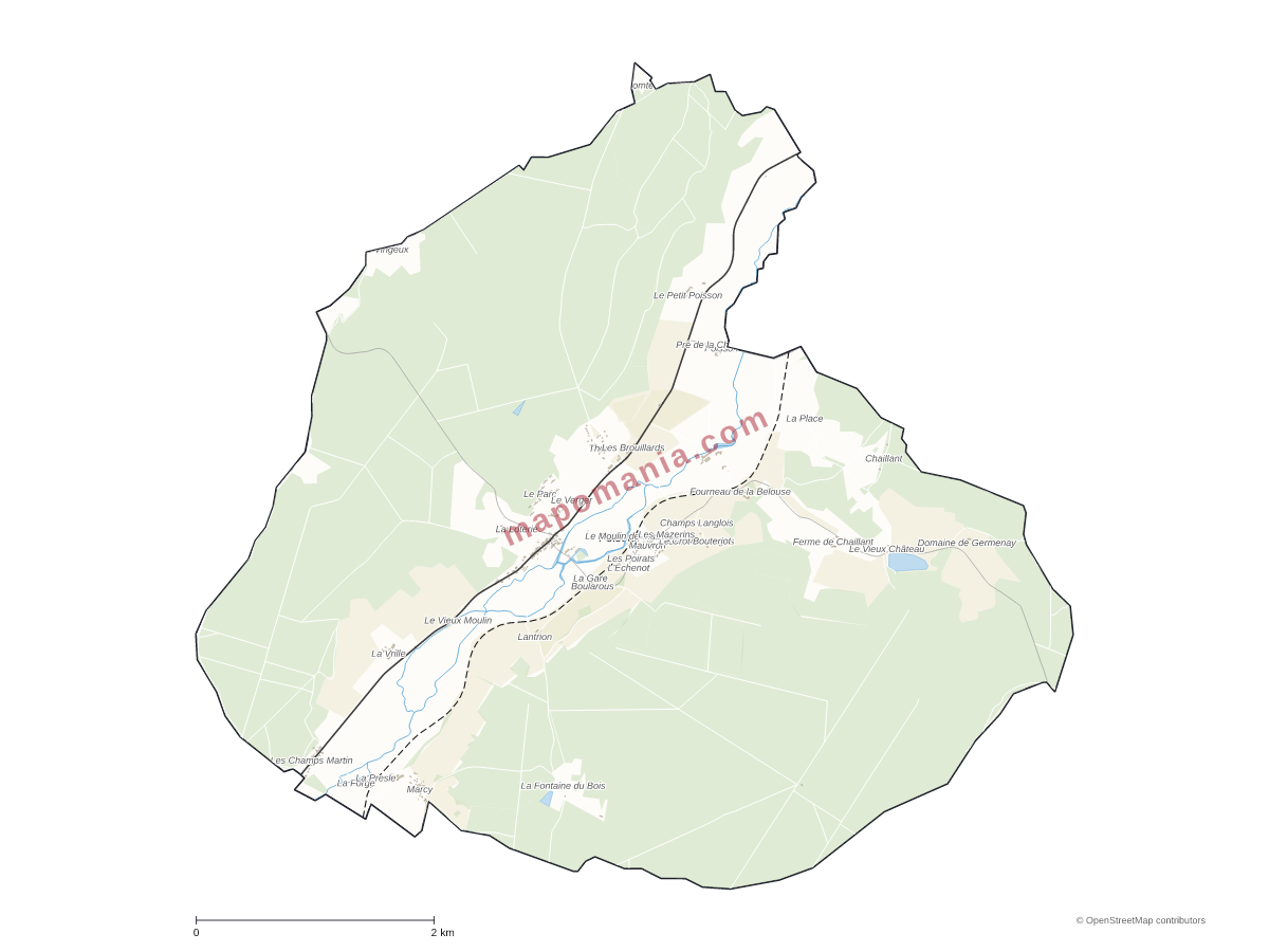 Carte de Poiseux à personnaliser