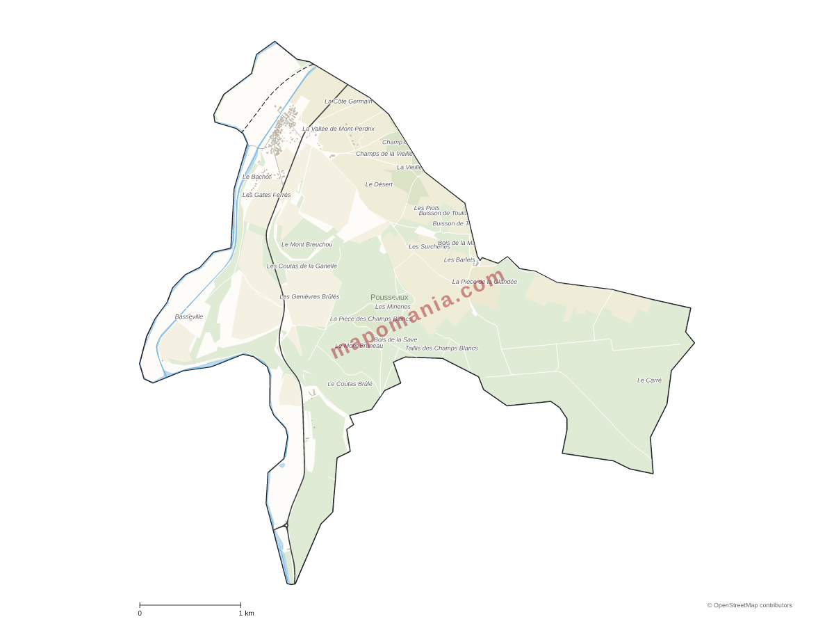 Carte de Pousseaux à personnaliser