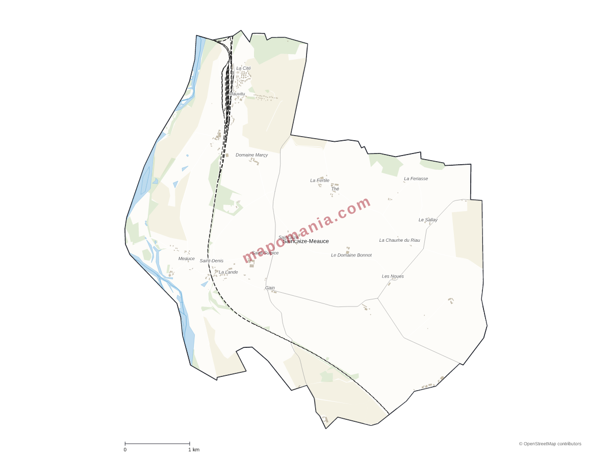 Carte de Saincaize-Meauce à personnaliser