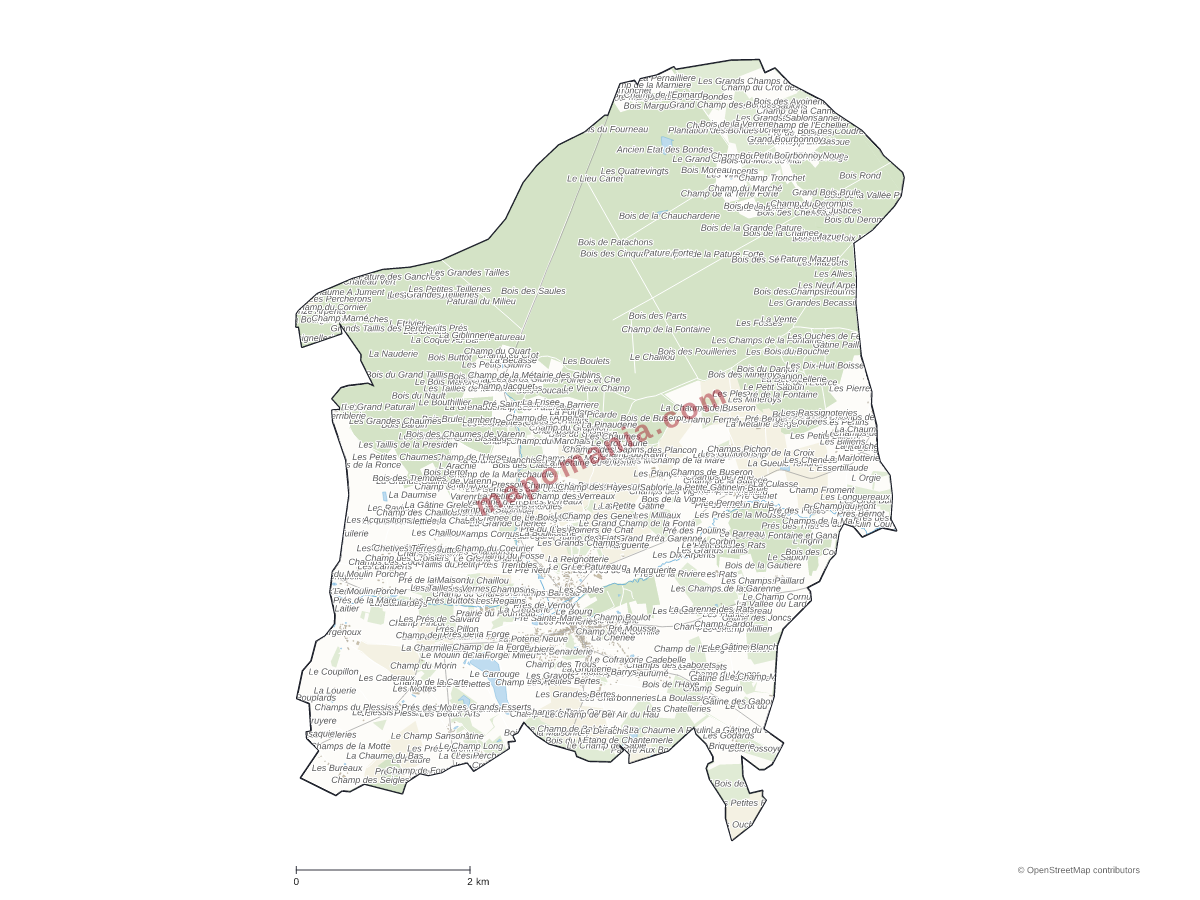 Carte de Saint-Amand-en-Puisaye à personnaliser