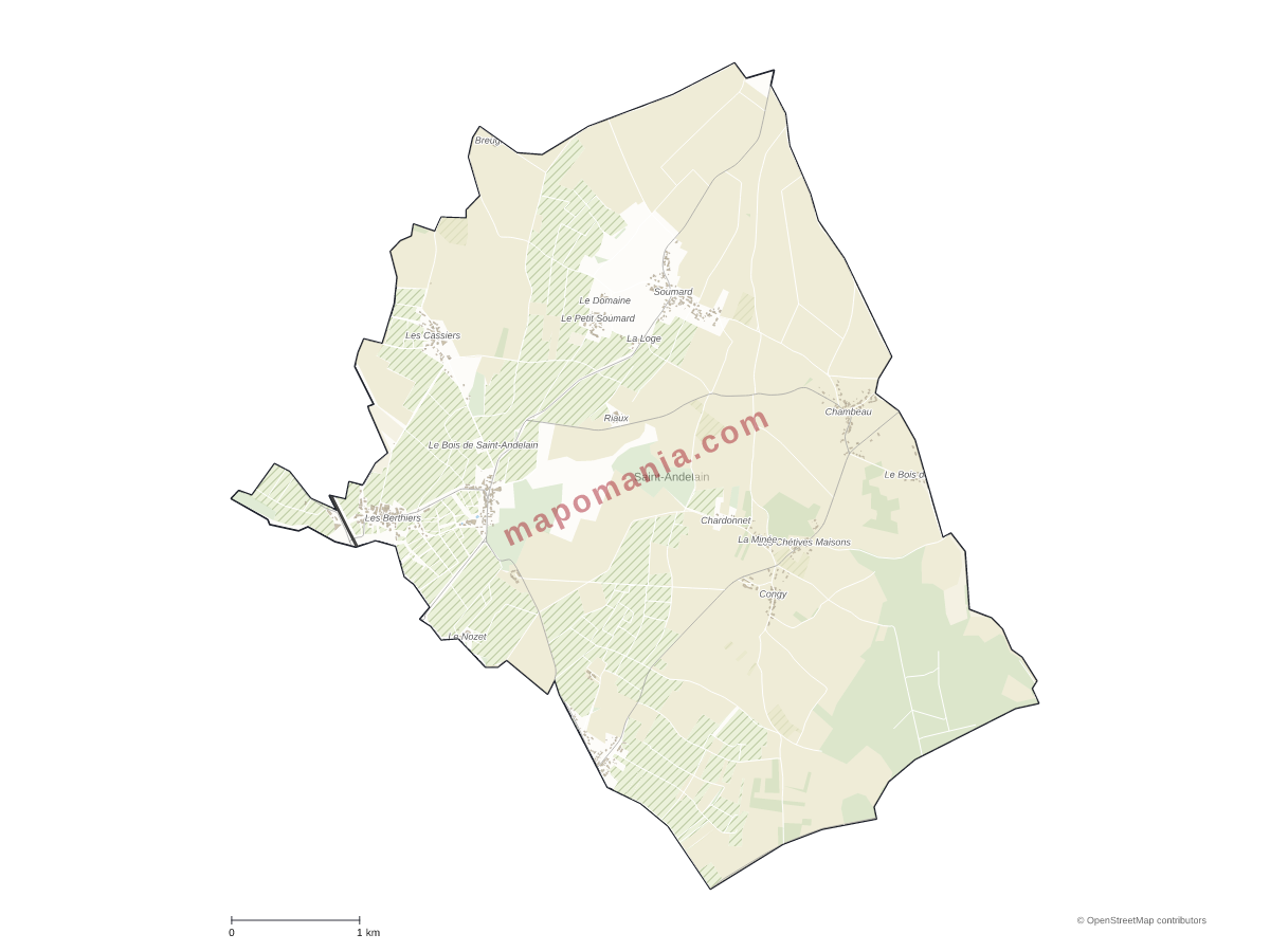 Carte de Saint-Andelain à personnaliser