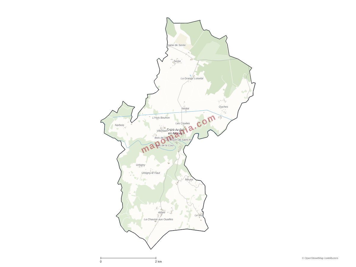 Carte de Saint-André-en-Morvan à personnaliser