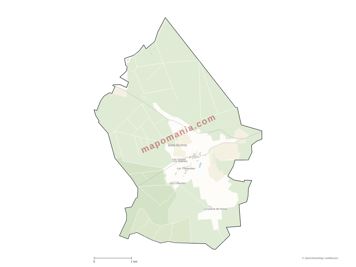 Carte de Saint-Bonnot à personnaliser