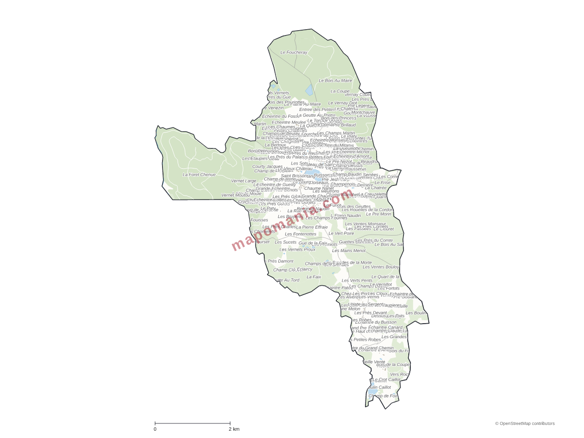 Carte de Saint-Brisson à personnaliser