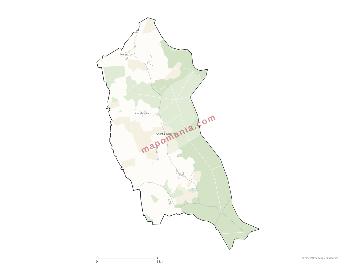 Carte de Saint-Franchy à personnaliser