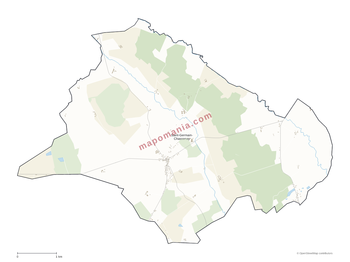 Carte de Saint-Germain-Chassenay à personnaliser