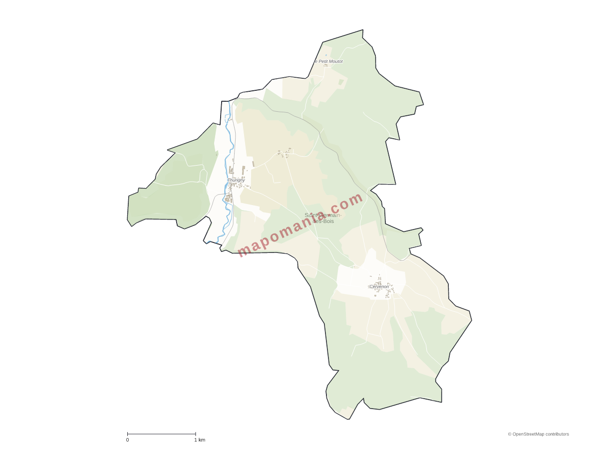 Carte de Saint-Germain-des-Bois à personnaliser