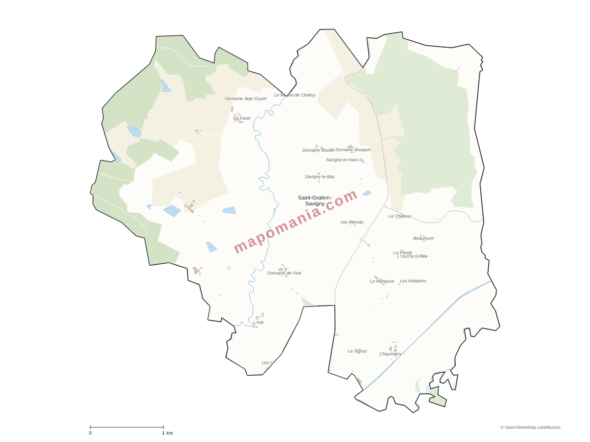 Carte de Saint-Gratien-Savigny à personnaliser