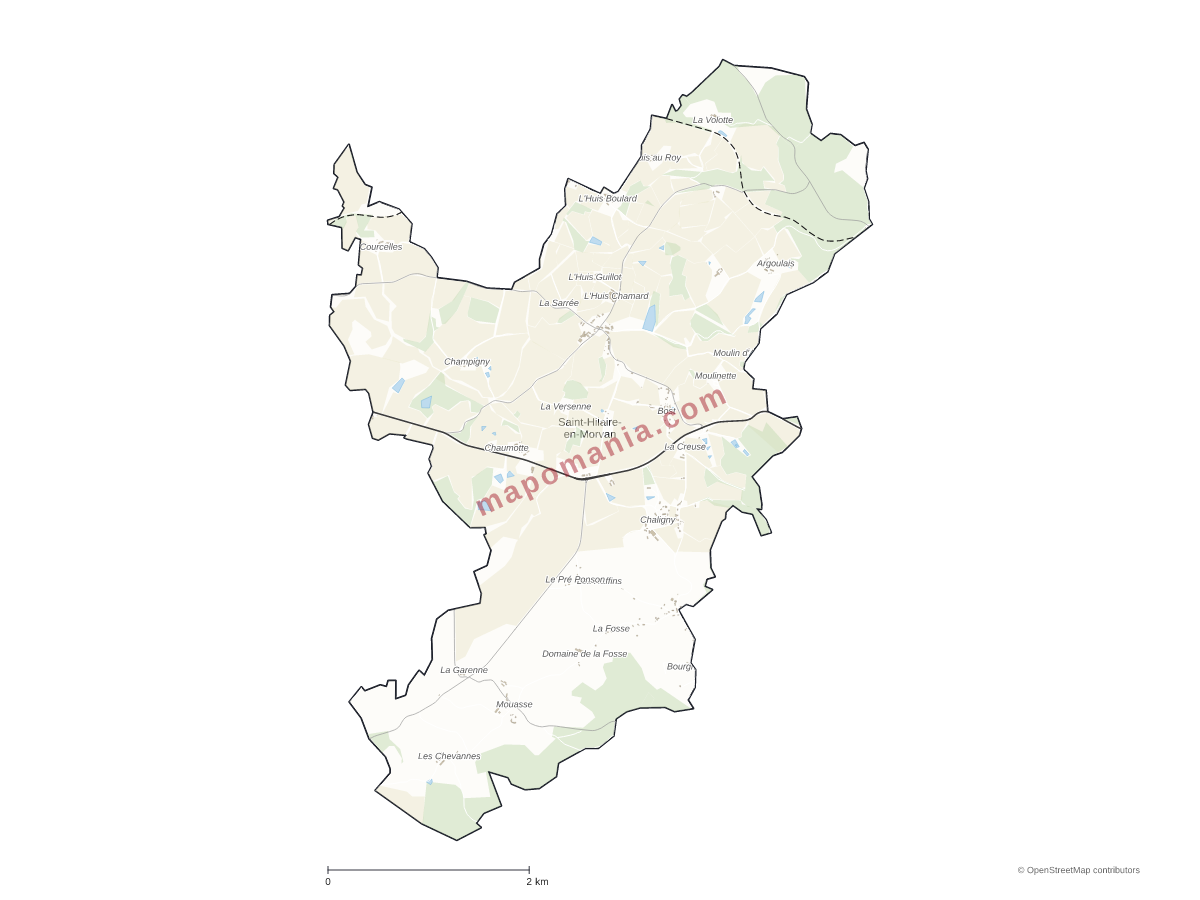 Carte de Saint-Hilaire-en-Morvan à personnaliser
