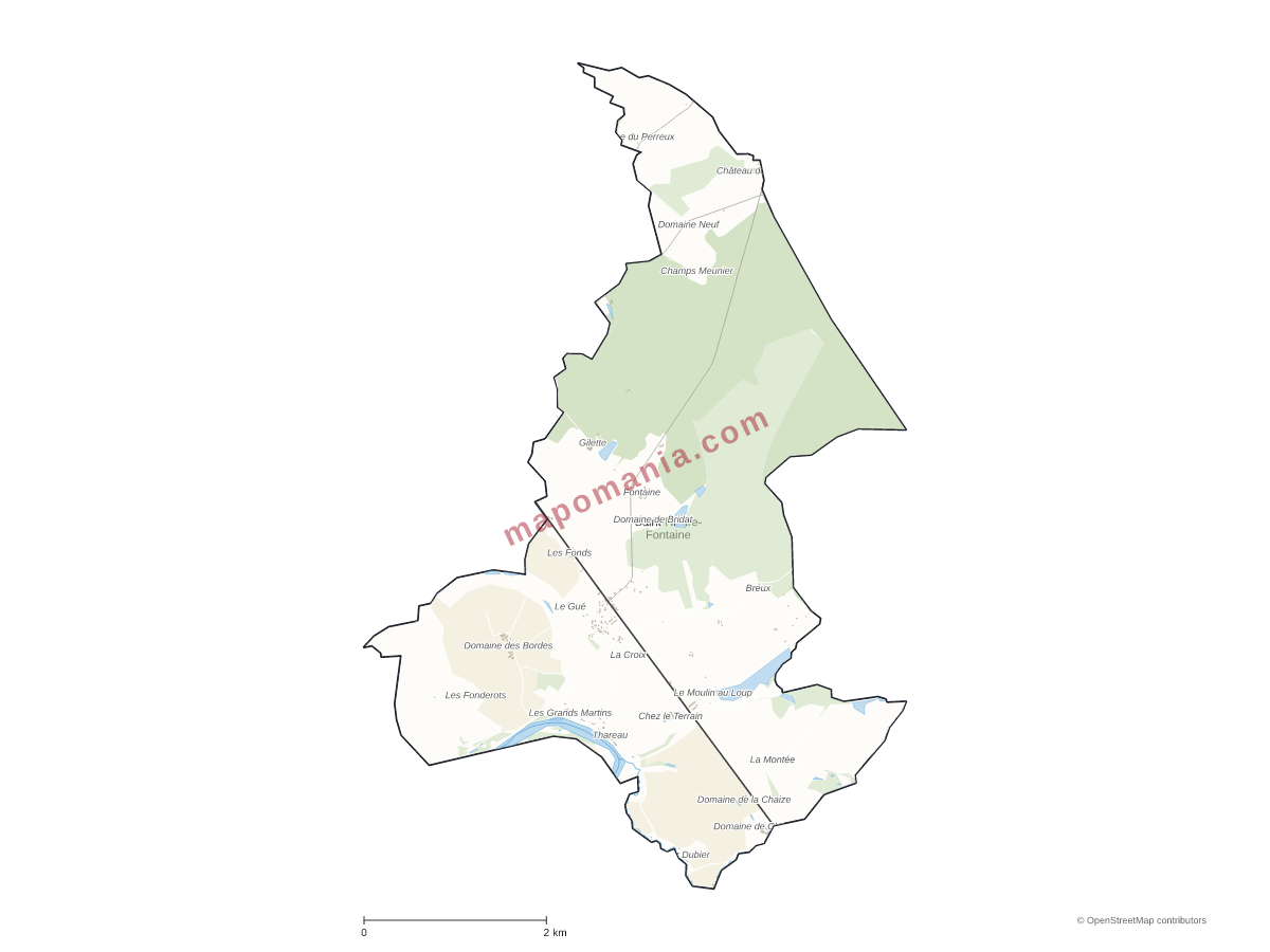 Carte de Saint-Hilaire-Fontaine à personnaliser