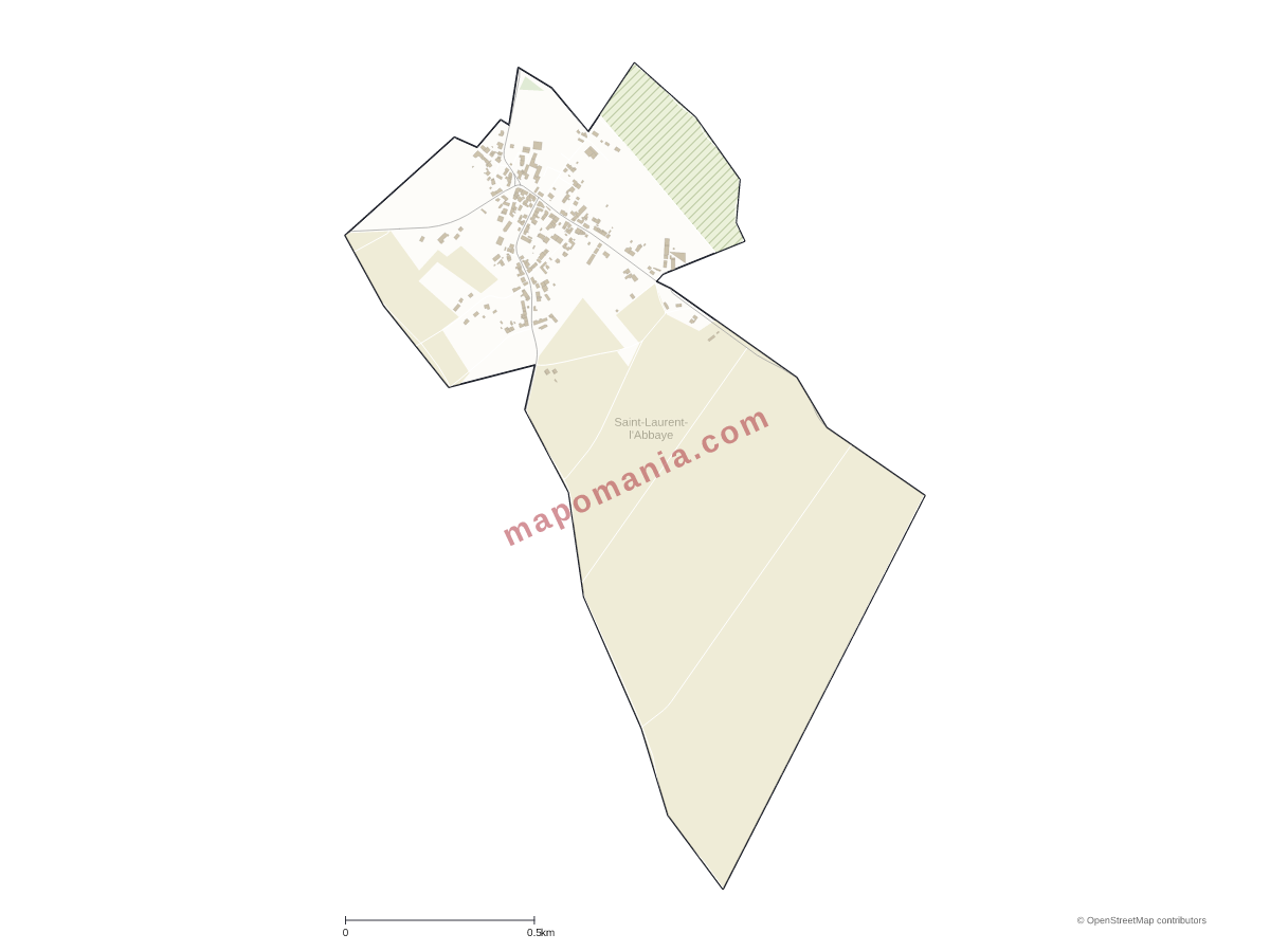 Carte de Saint-Laurent-l'Abbaye à personnaliser
