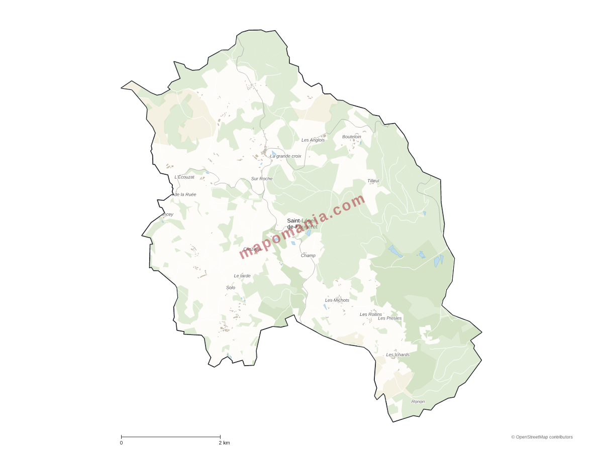 Carte de Saint-Léger-de-Fougeret à personnaliser