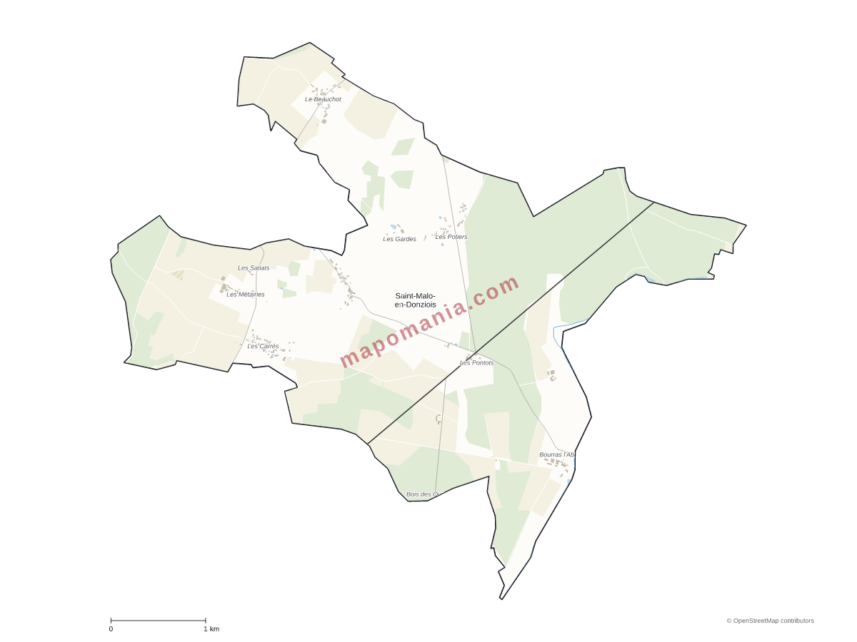 Carte de Saint-Malo-en-Donziois à personnaliser