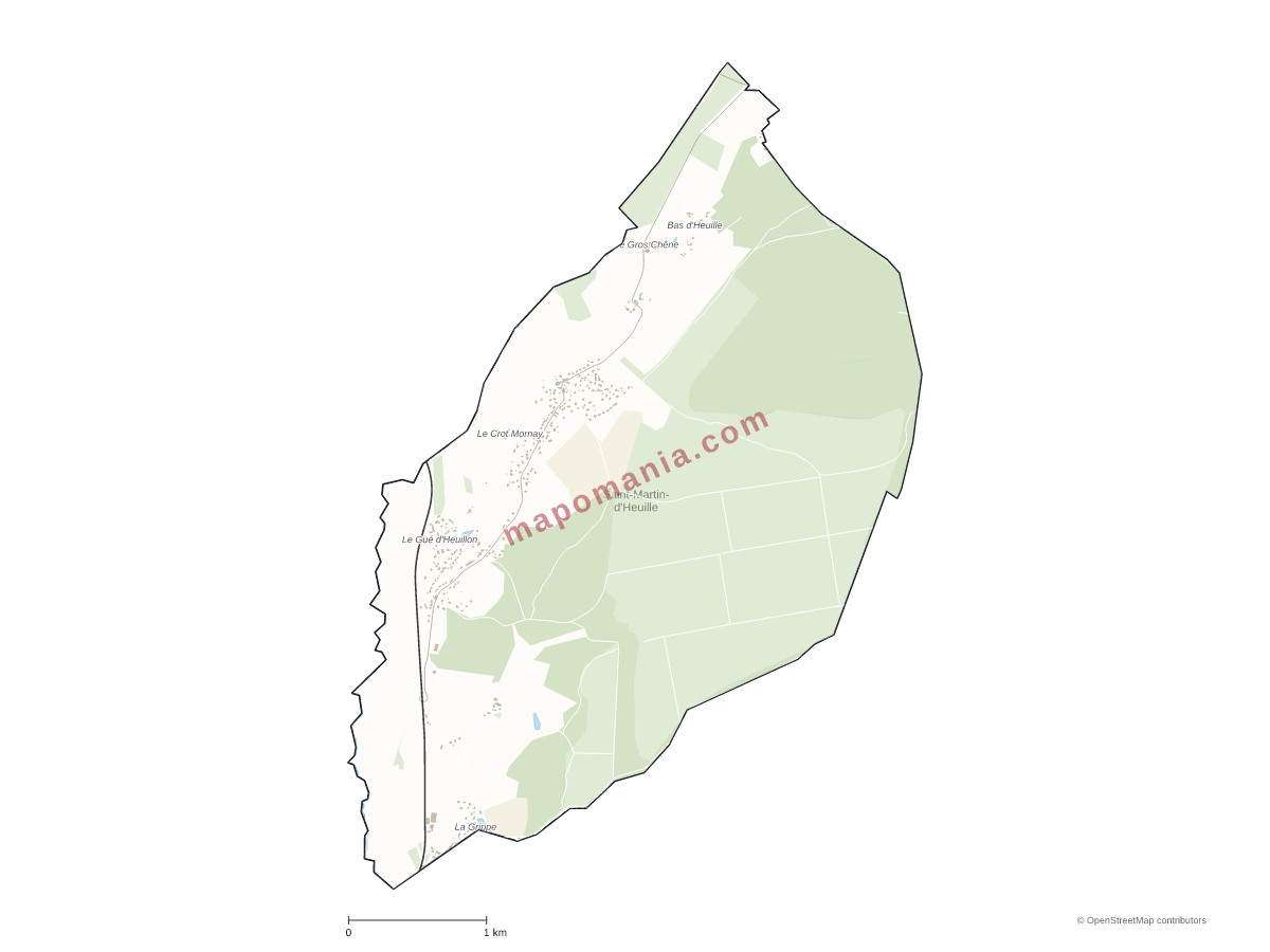 Carte de Saint-Martin-d'Heuille à personnaliser