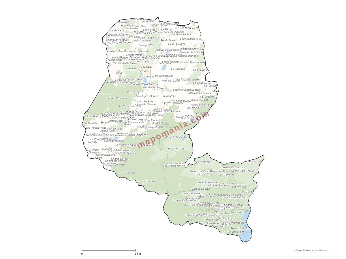 Carte de Saint-Martin-du-Puy à personnaliser