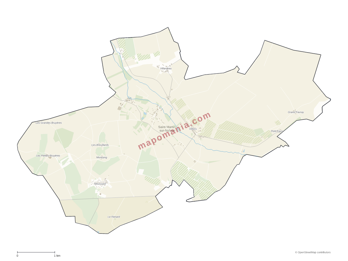 Carte de Saint-Martin-sur-Nohain à personnaliser