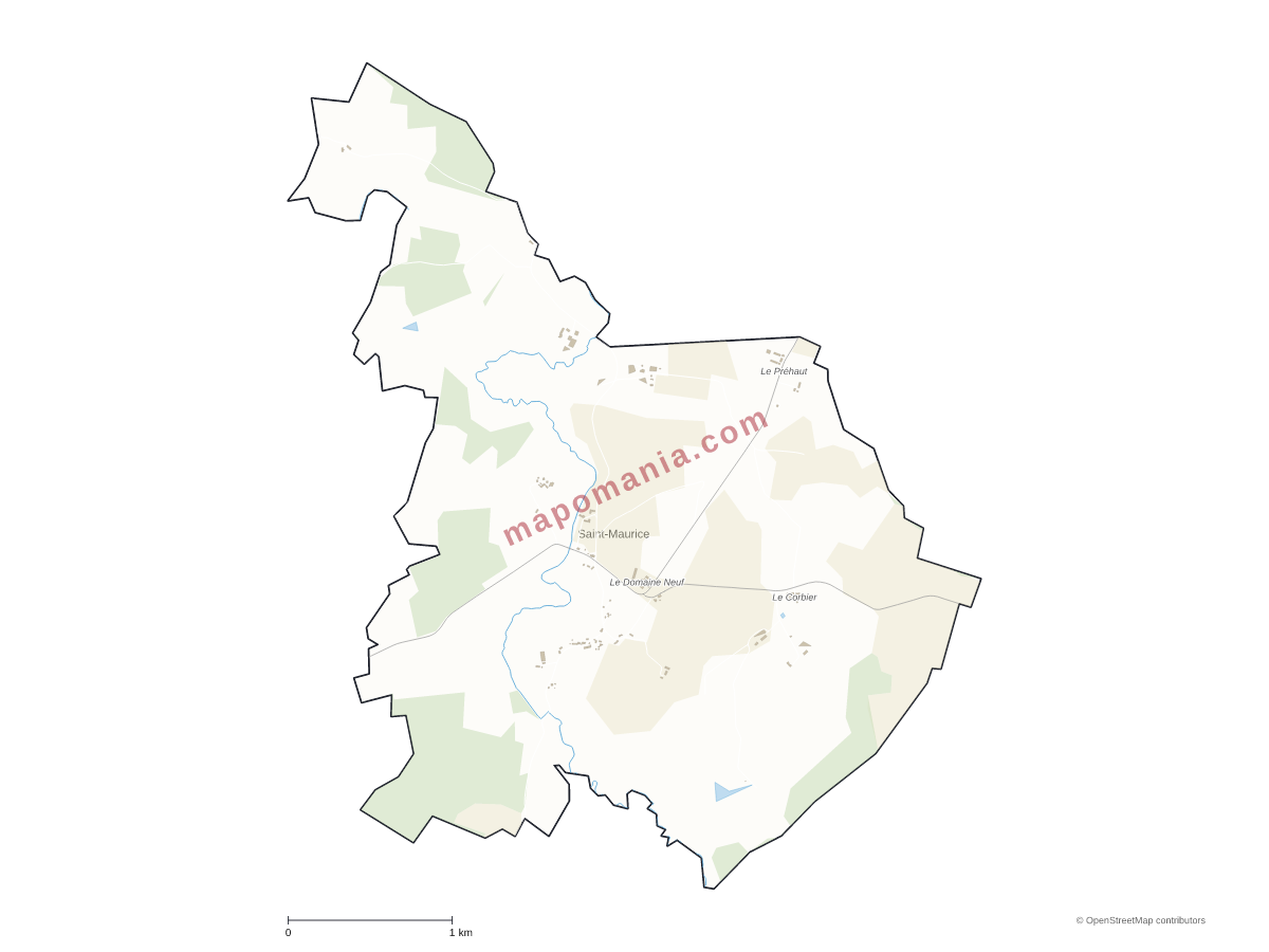 Carte de Saint-Maurice à personnaliser