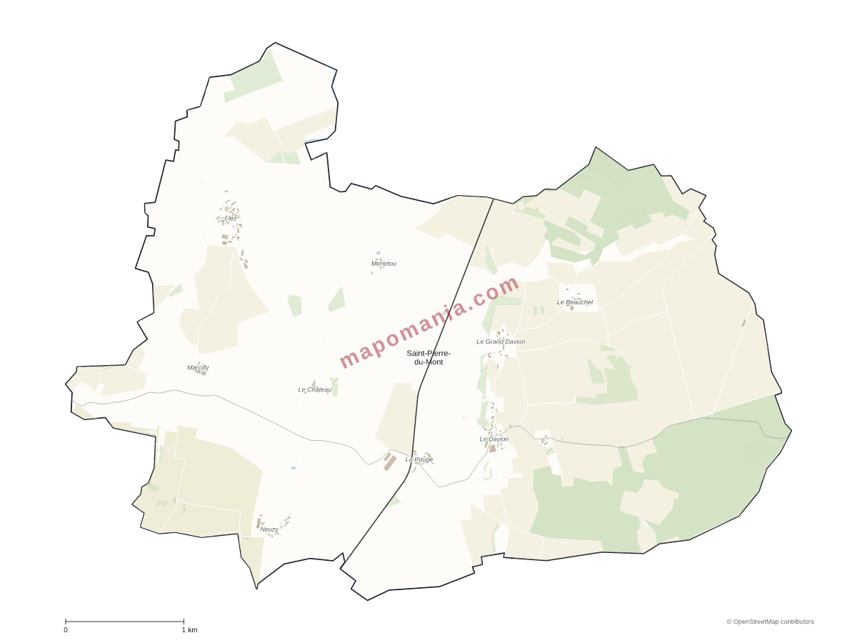 Carte de Saint-Pierre-du-Mont à personnaliser