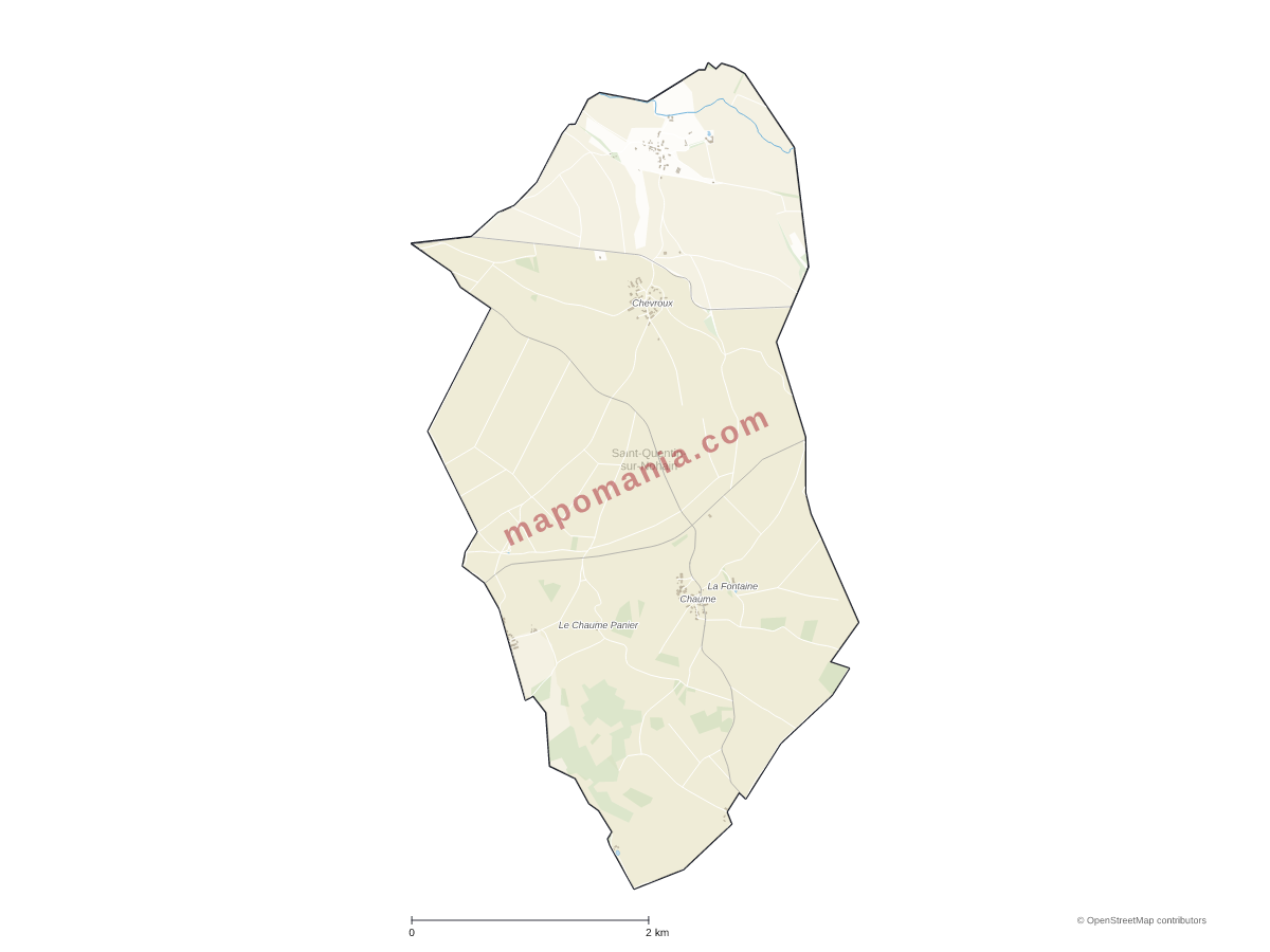 Carte de Saint-Quentin-sur-Nohain à personnaliser