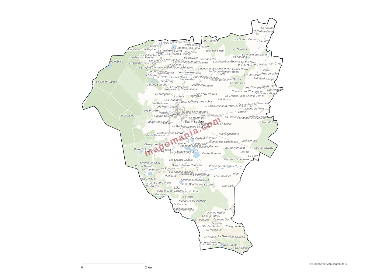 Carte de Saint-Saulge à personnaliser