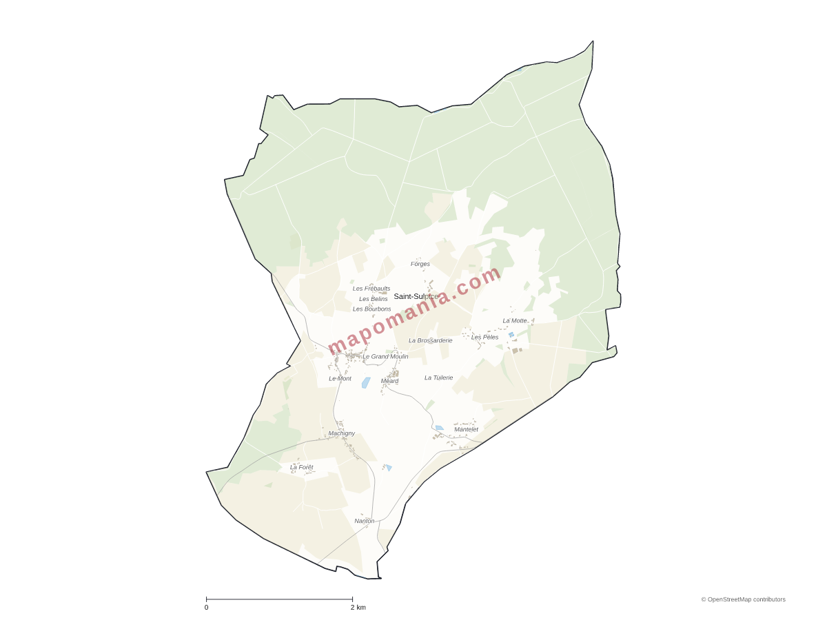 Carte de Saint-Sulpice à personnaliser