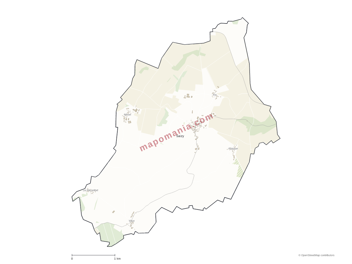 Carte de Saizy à personnaliser