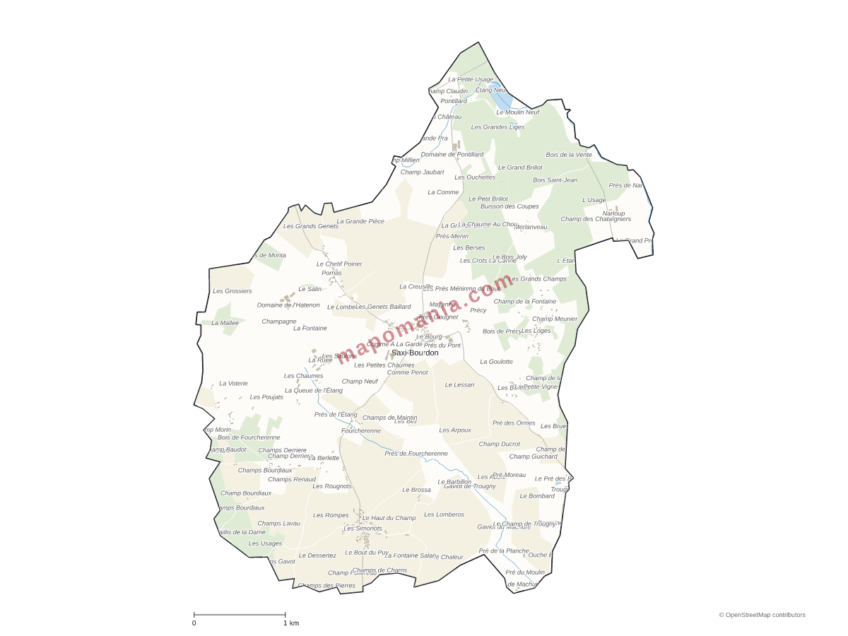 Carte de Saxi-Bourdon à personnaliser