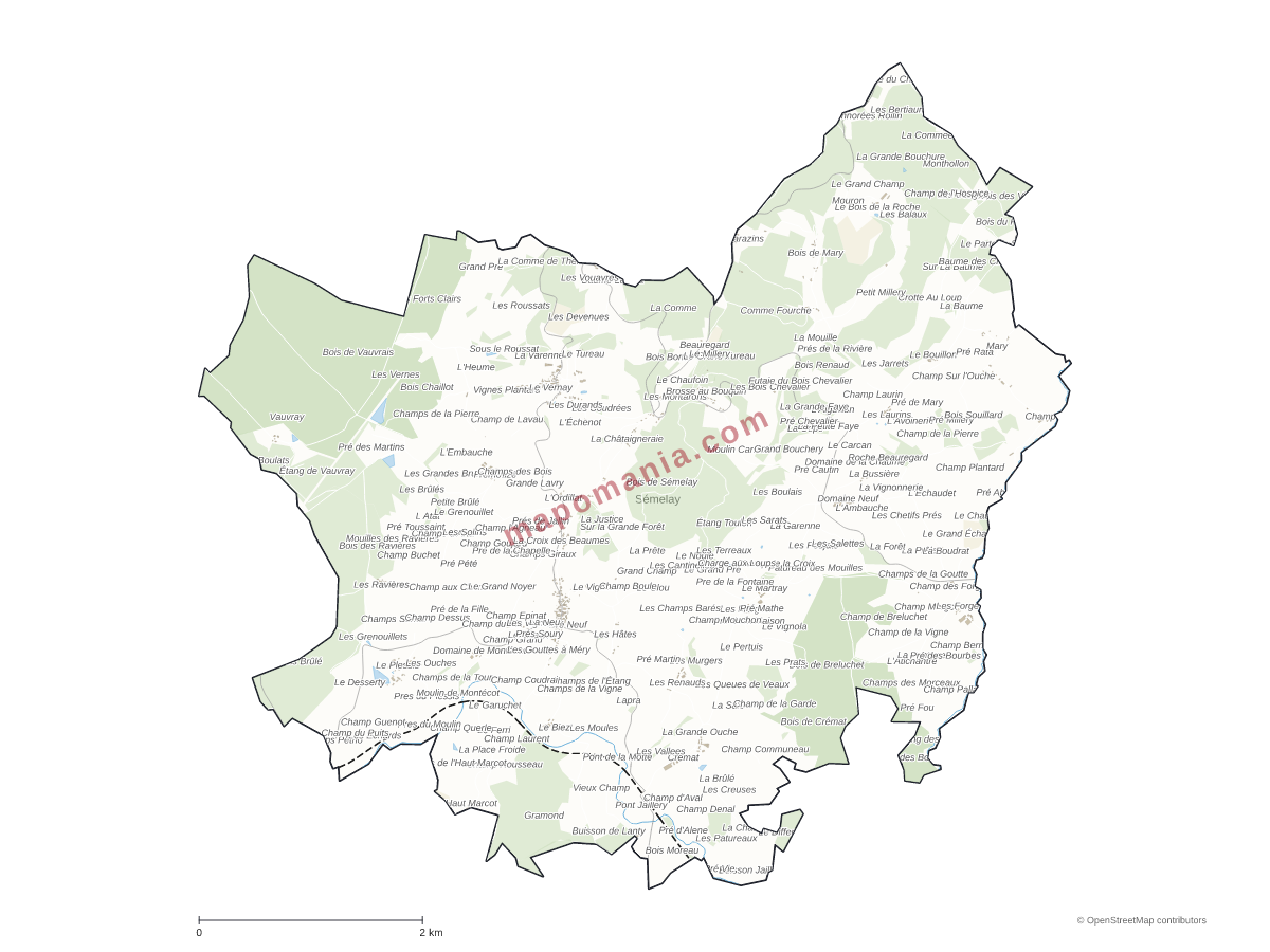 Carte de Sémelay à personnaliser