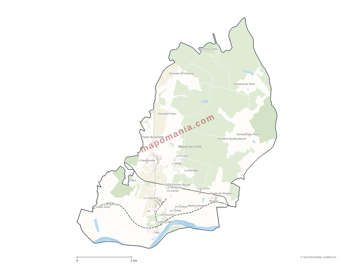 Carte de Sougy-sur-Loire à personnaliser