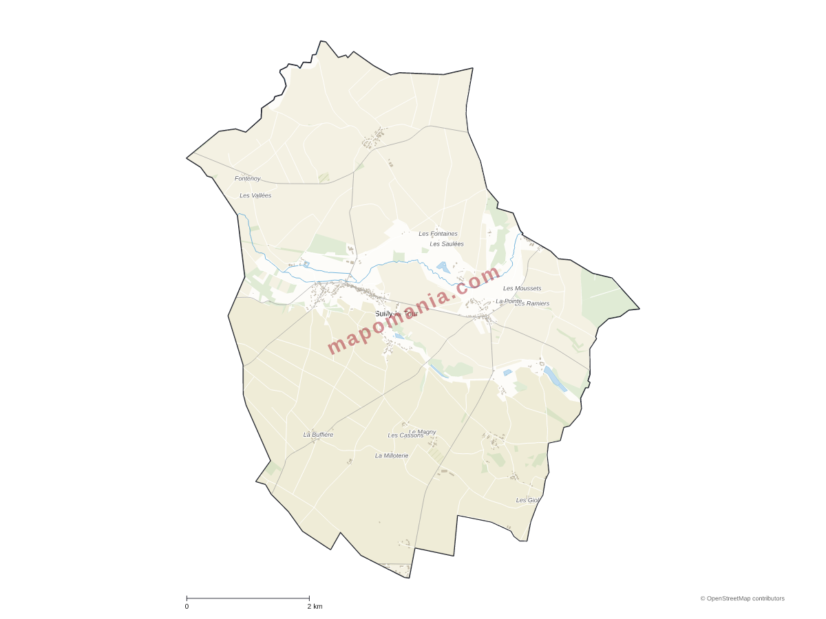Carte de Suilly-la-Tour à personnaliser