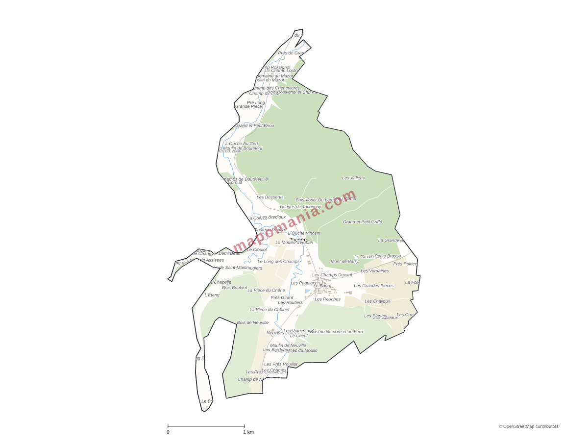 Carte de Taconnay à personnaliser