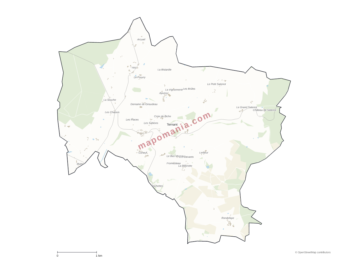 Carte de Ternant à personnaliser