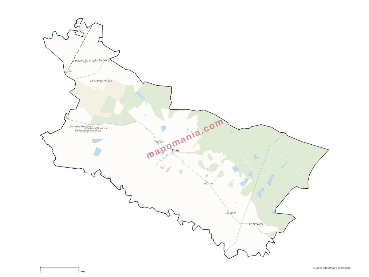 Carte de Thaix à personnaliser