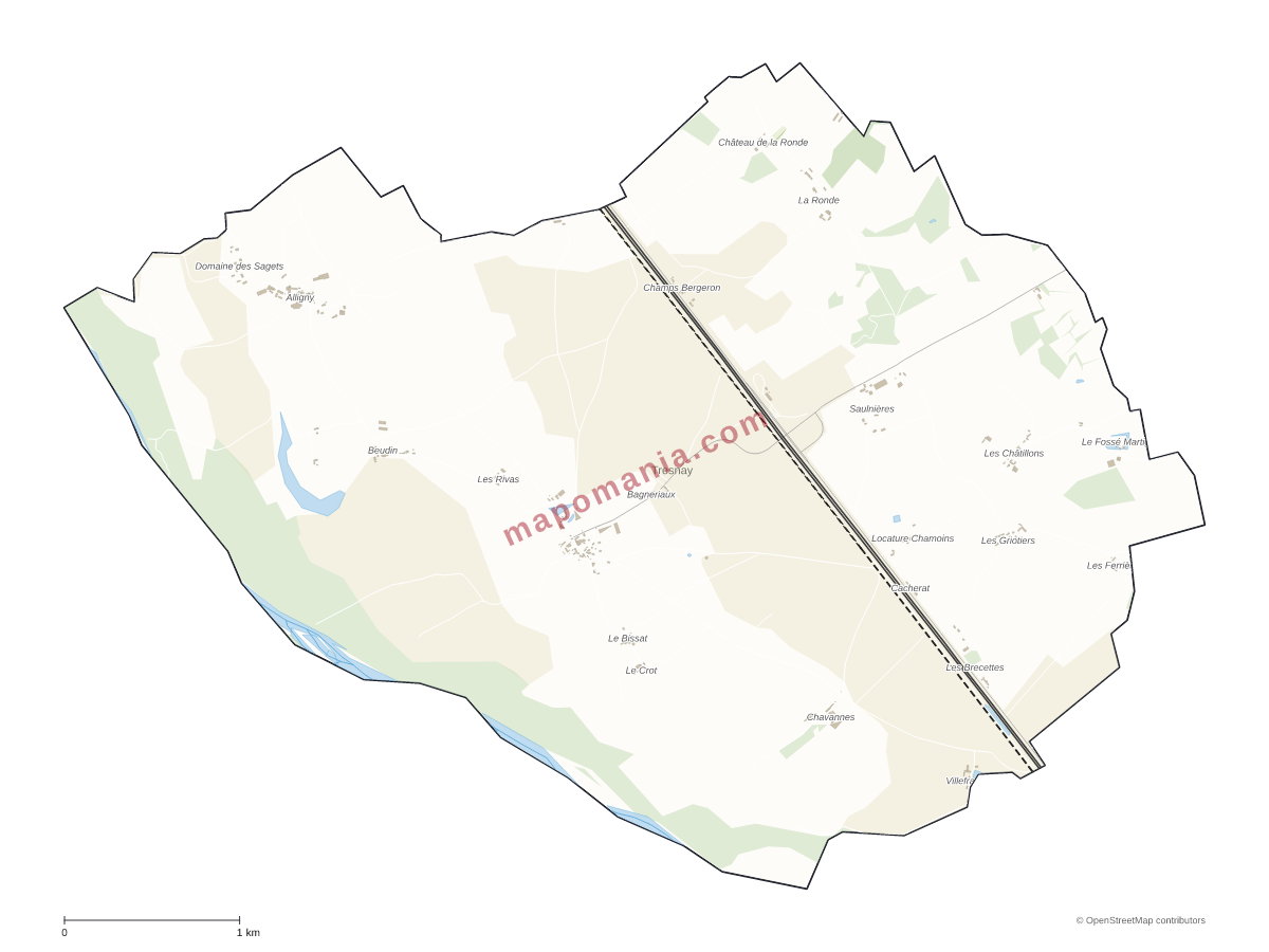 Carte de Tresnay à personnaliser