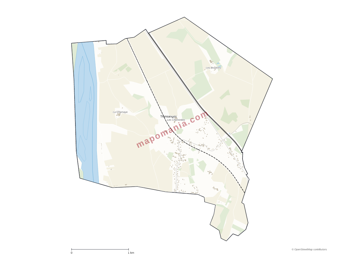 Carte de Tronsanges à personnaliser