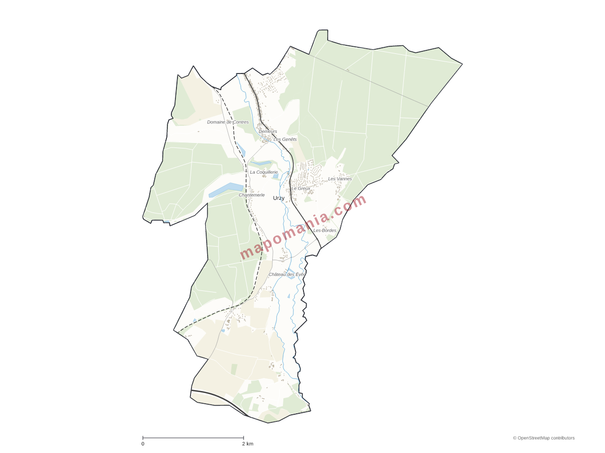 Carte de Urzy à personnaliser
