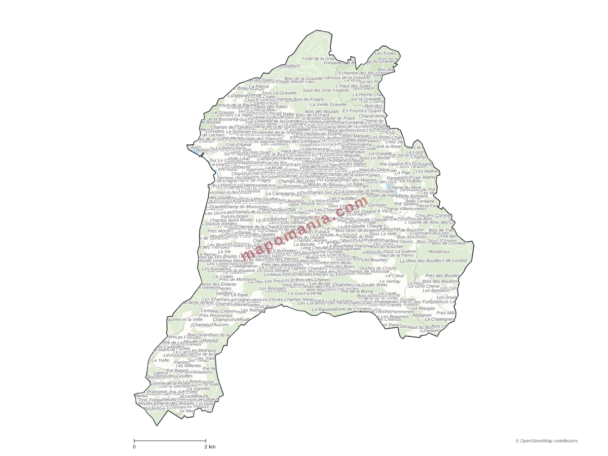 Carte de Villapourçon à personnaliser