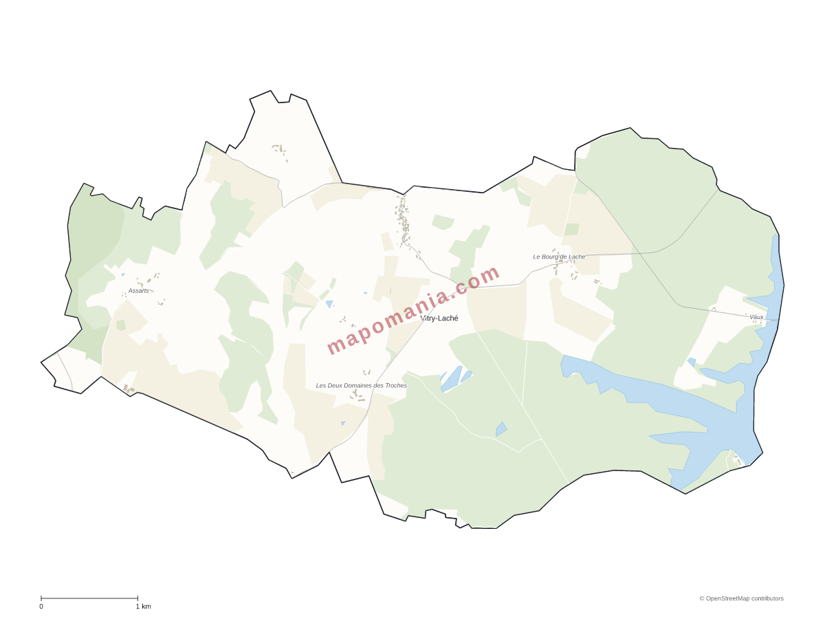 Carte de Vitry-Laché à personnaliser