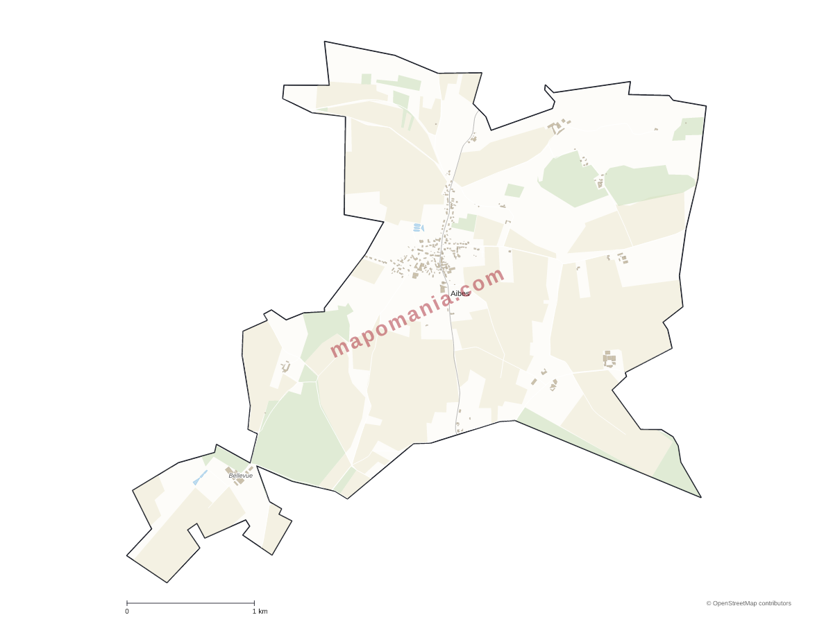 Carte de Aibes à personnaliser