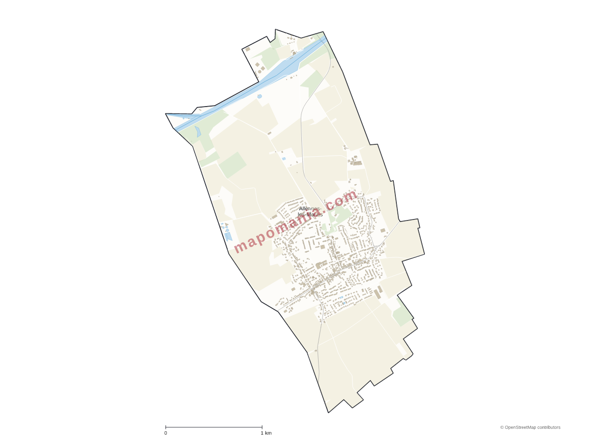 Carte de Allennes-les-Marais à personnaliser